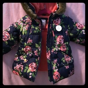 Carters floral jacket tags on
